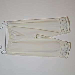 Kenji Comfort Pajama PJ Bottoms Lounge Pants Embroidered Beaded Floral Elastic L